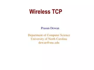 Wireless TCP