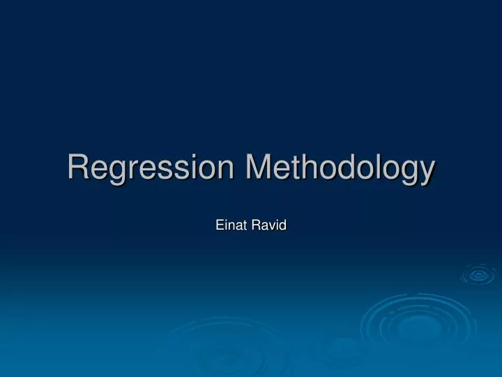 regression methodology