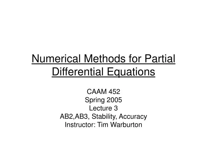 numerical methods for partial differential equations