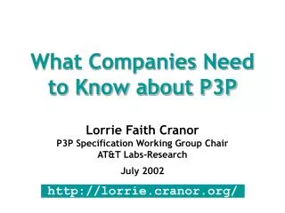 What Companies Need to Know about P3P