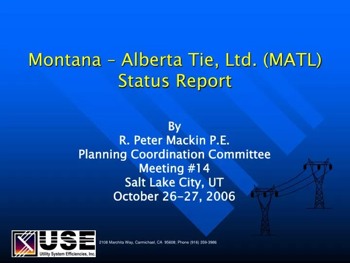 montana alberta tie ltd matl status report