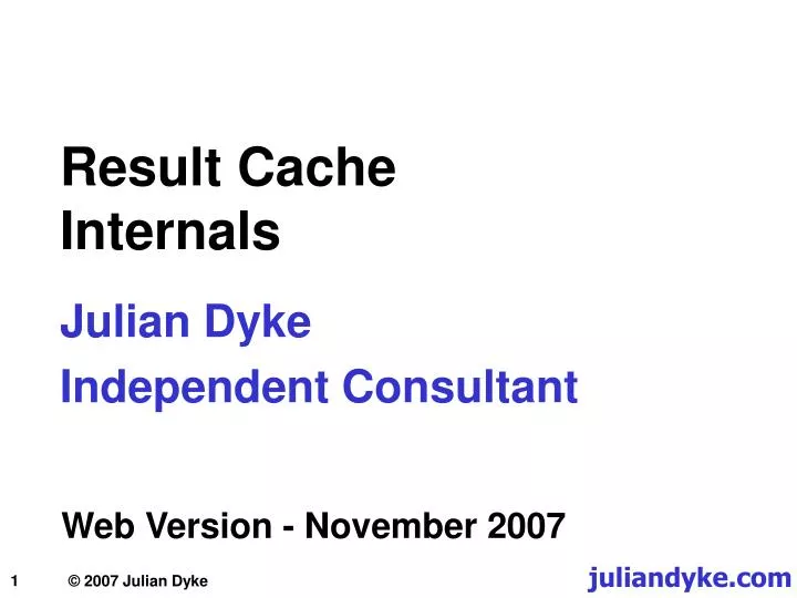 result cache internals