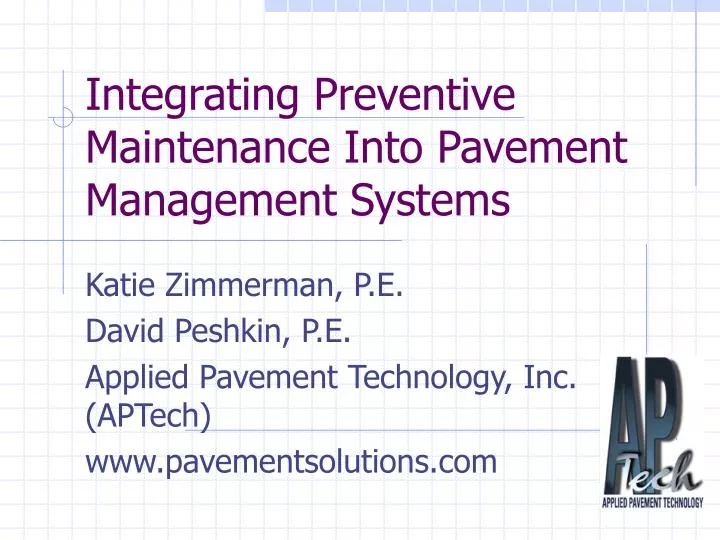 integrating preventive maintenance into pavement management systems