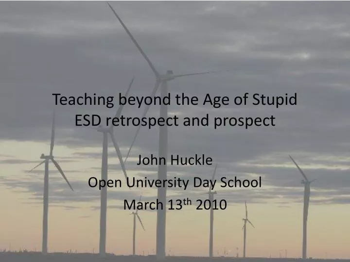 teaching beyond the age of stupid esd retrospect and prospect