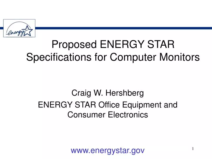 proposed energy star specifications for computer monitors