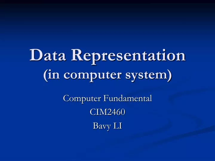 data representation in computer system