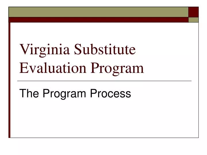 virginia substitute evaluation program