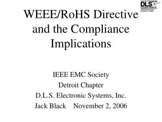 WEEE/RoHS Directive and the Compliance Implications