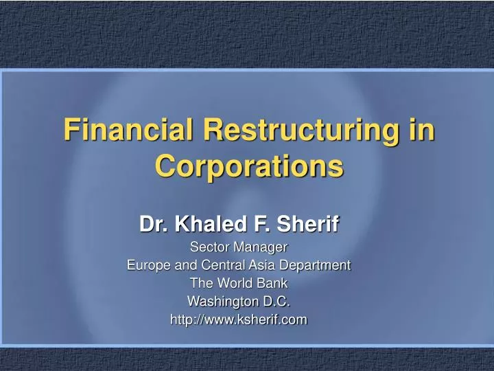 financial restructuring in corporations