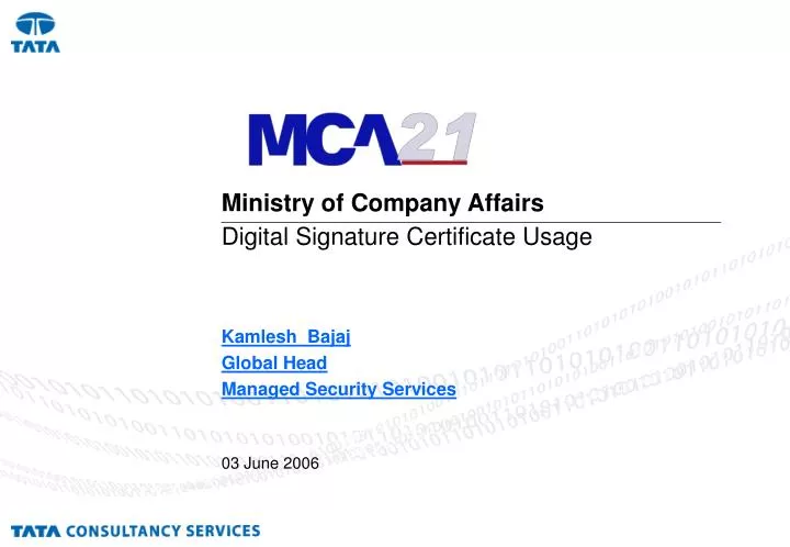ministry of company affairs digital signature certificate usage
