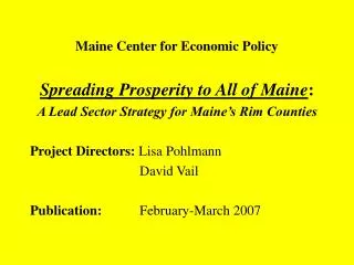 Maine Center for Economic Policy