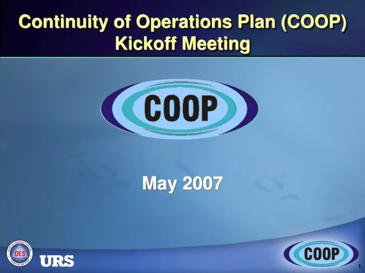 continuity of operations plan coop kickoff meeting