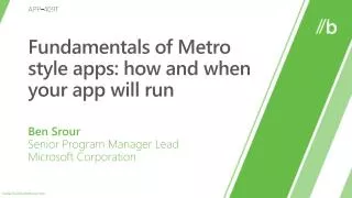 Fundamentals of Metro style apps: how and when your app will run
