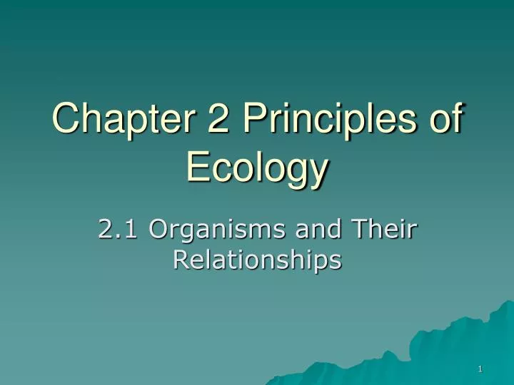 chapter 2 principles of ecology