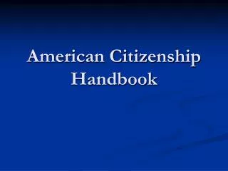 American Citizenship Handbook