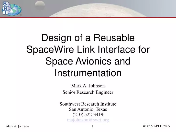 design of a reusable spacewire link interface for space avionics and instrumentation