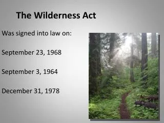 The Wilderness Act