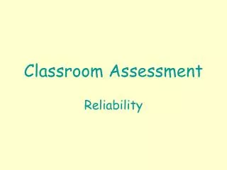 Classroom Assessment