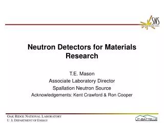 Neutron Detectors for Materials Research