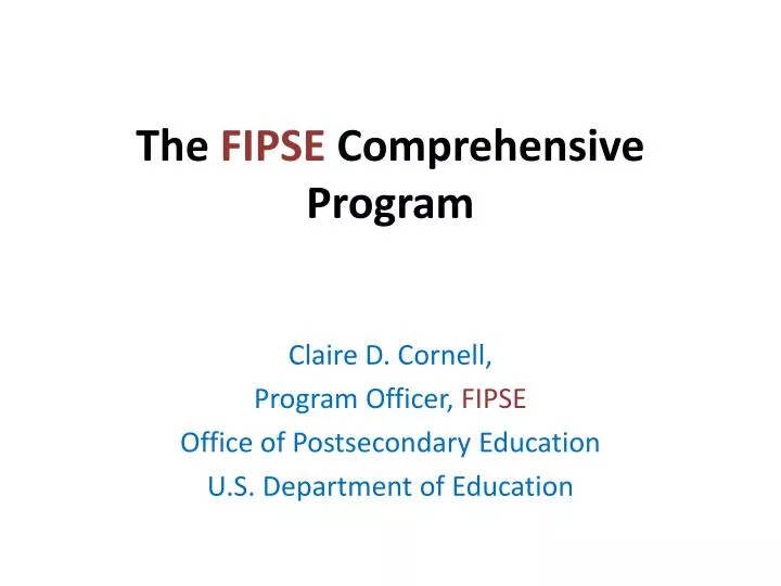 the fipse comprehensive program
