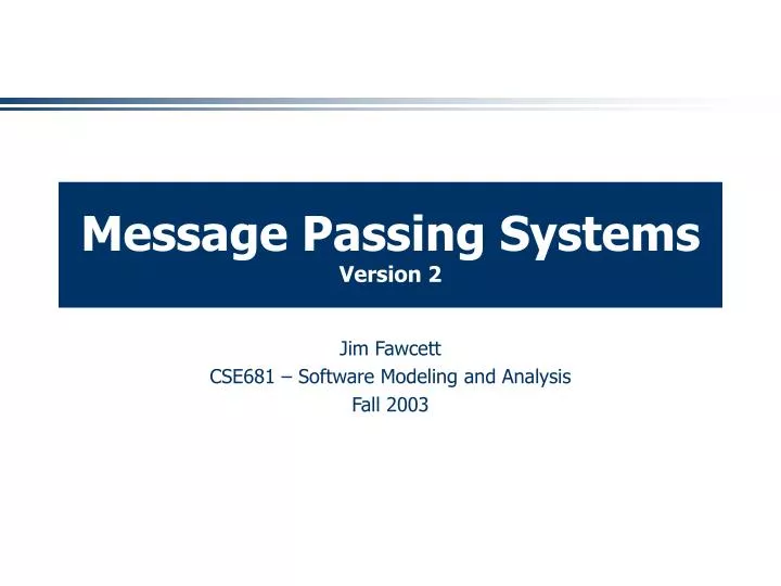 message passing systems version 2