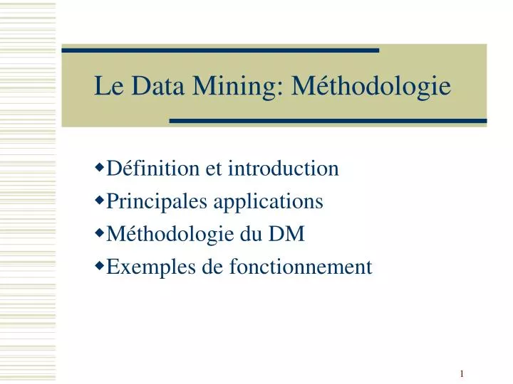 le data mining m thodologie