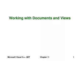 Working with Documents and Views