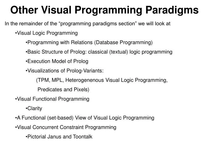 other visual programming paradigms