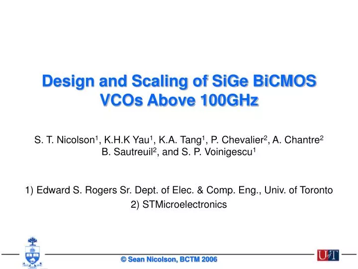 design and scaling of sige bicmos vcos above 100ghz