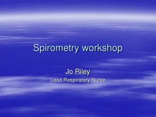 Spirometry workshop
