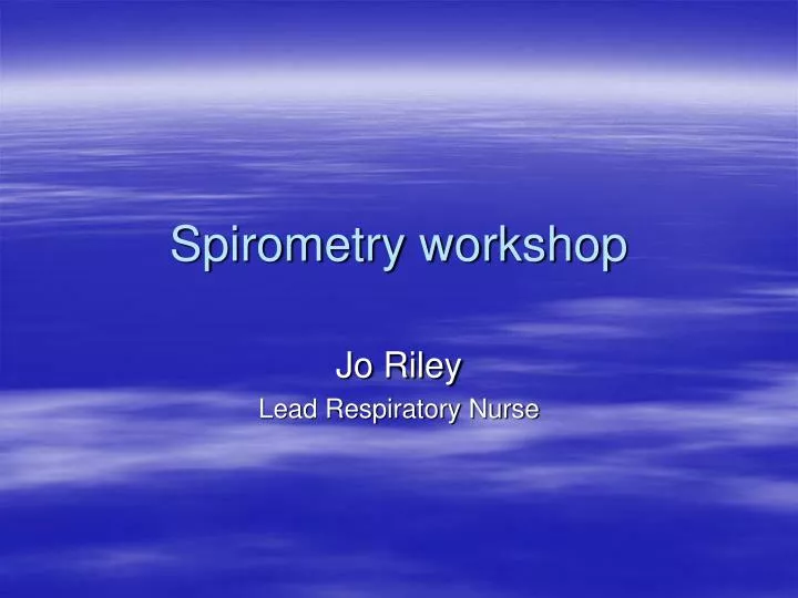 spirometry workshop