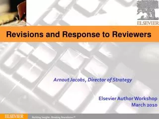 Revisions and Response to Reviewers