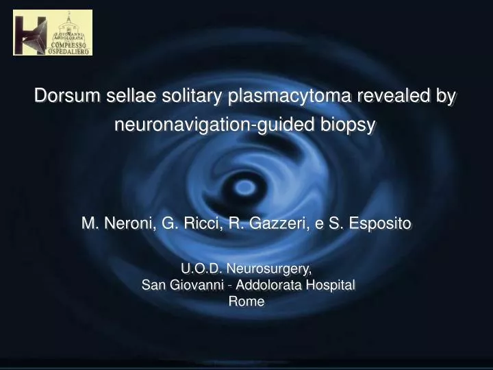 dorsum sellae solitary plasmacytoma revealed by neuronavigation guided biopsy