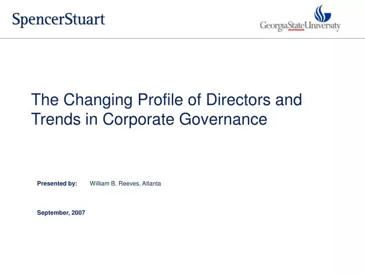 the changing profile of directors and trends in corporate governance