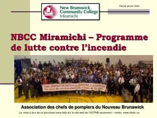 NBCC Miramichi – Programme de lutte contre l’incendie