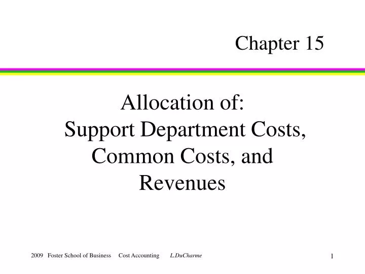 allocation of support department costs common costs and revenues