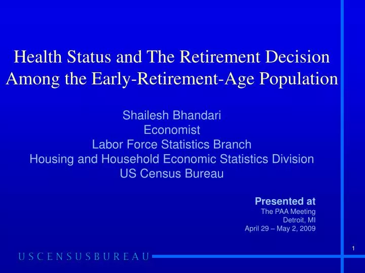 health status and the retirement decision among the early retirement age population