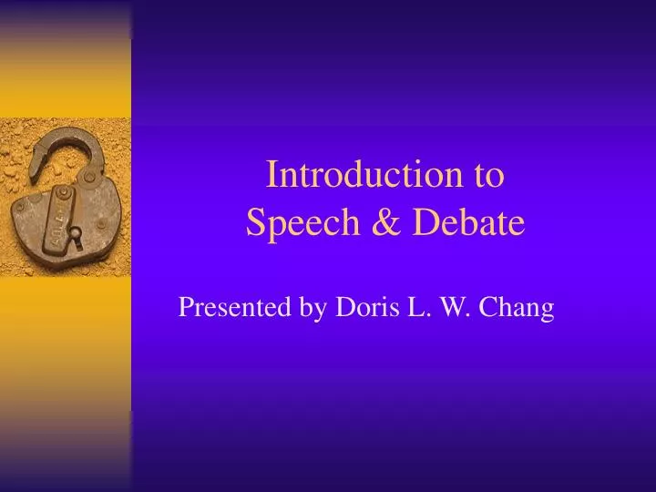 introduction to speech debate