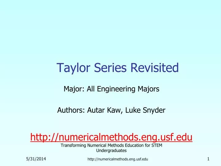 taylor series revisited