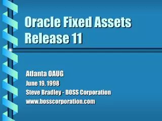 Oracle Fixed Assets Release 11