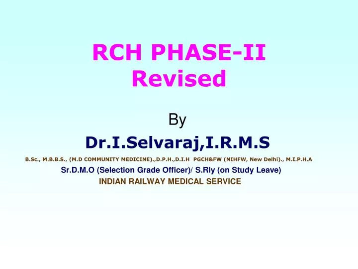 rch phase ii revised