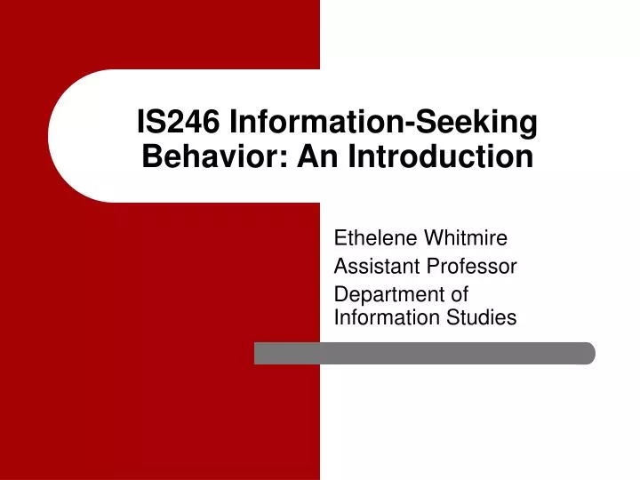 is246 information seeking behavior an introduction
