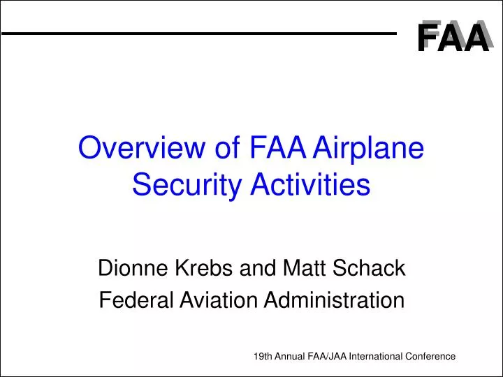 overview of faa airplane security activities
