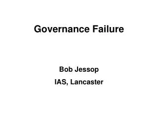 Governance Failure