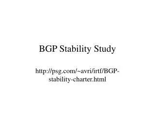 BGP Stability Study