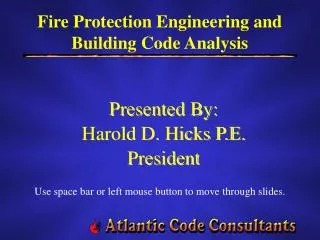 Fire Protection Engineering and Building Code Analysis