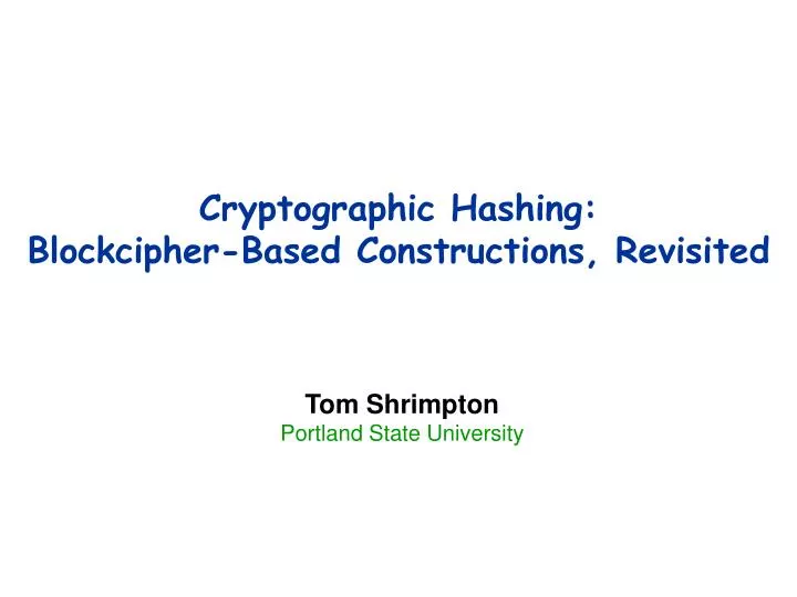 cryptographic hashing blockcipher based constructions revisited