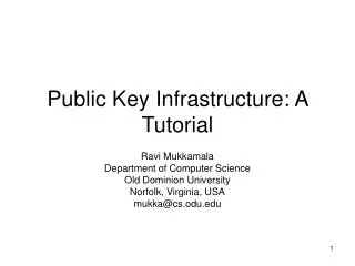 Public Key Infrastructure: A Tutorial