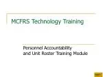MCFRS Technology Training - slide 1
