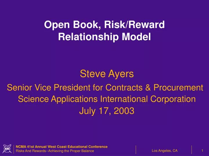 open book risk reward relationship model